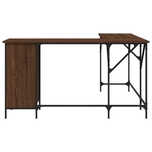 vidaXL Desk Storage L-shape Computer Study Table with Shelves Engineered Wood-5