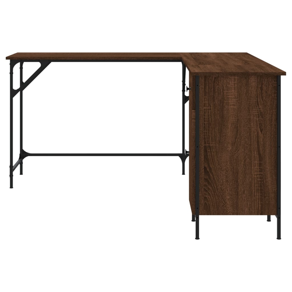 vidaXL Desk Storage L-shape Computer Study Table with Shelves Engineered Wood-8