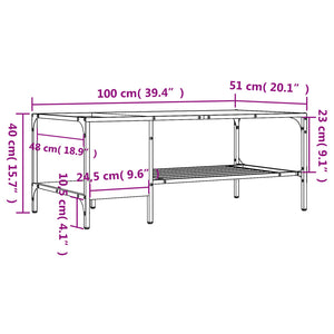 vidaXL Coffee Table with Rack Accent Side End Desk Furniture Engineered Wood-19