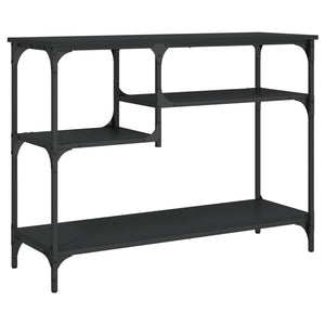 vidaXL Console Table with Shelves Black 39.4"x13.8"x29.5"-2