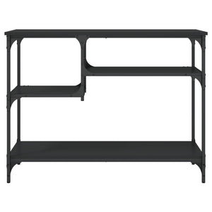 vidaXL Console Table with Shelves Black 39.4"x13.8"x29.5"-11