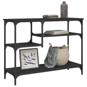 vidaXL Console Table with Shelves Black 39.4"x13.8"x29.5"-5