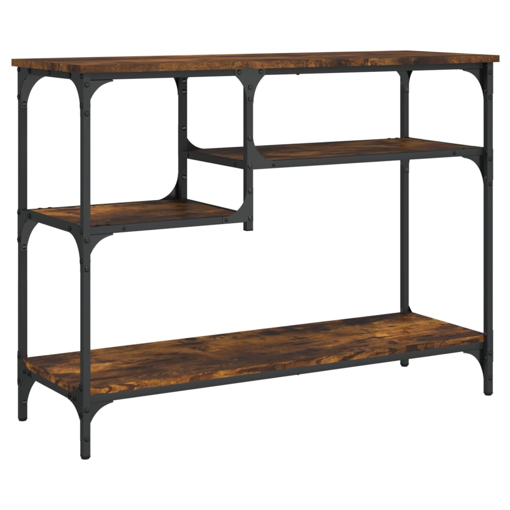 vidaXL Console Table with Shelves Black 39.4"x13.8"x29.5"-16