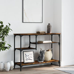 vidaXL Console Table with Shelves Black 39.4"x13.8"x29.5"-20