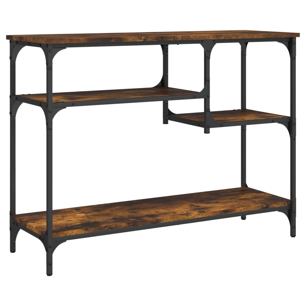 vidaXL Console Table with Shelves Black 39.4"x13.8"x29.5"-3