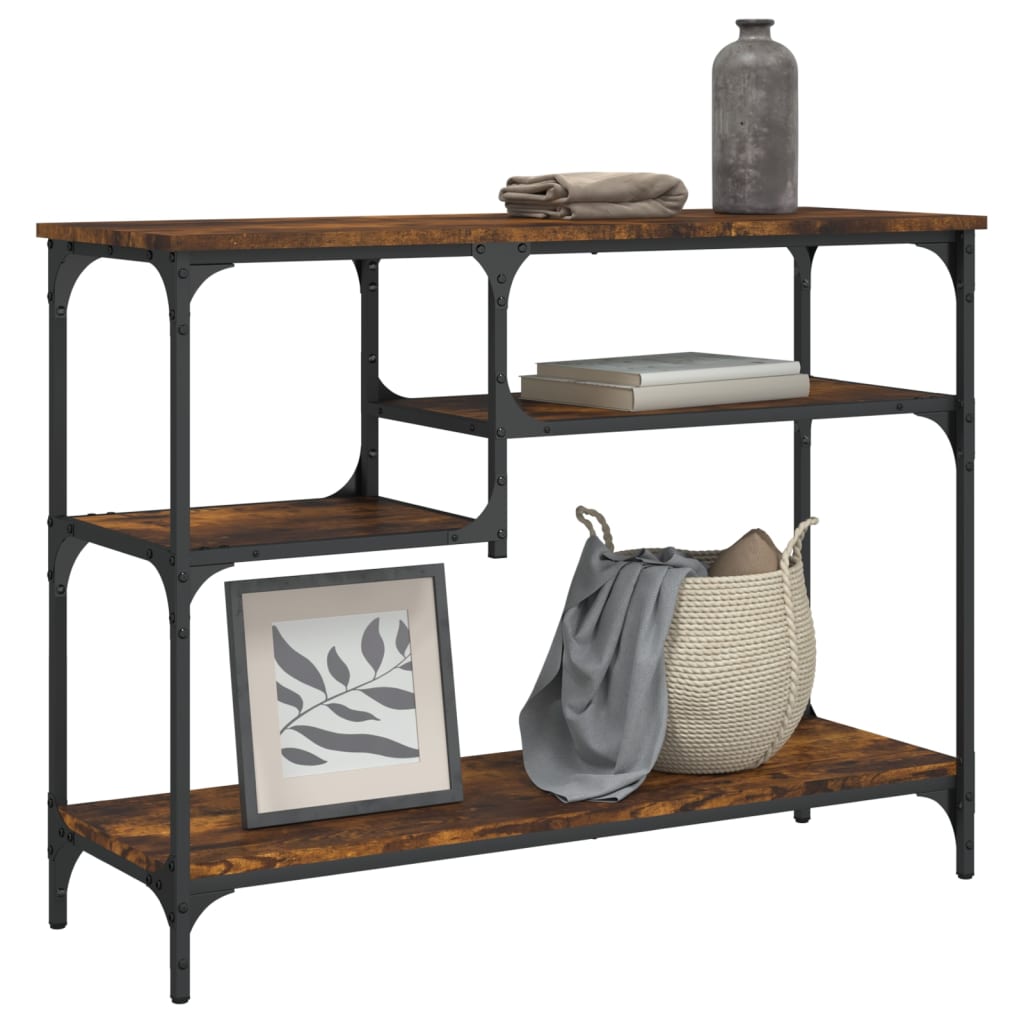 vidaXL Console Table with Shelves Black 39.4"x13.8"x29.5"-18