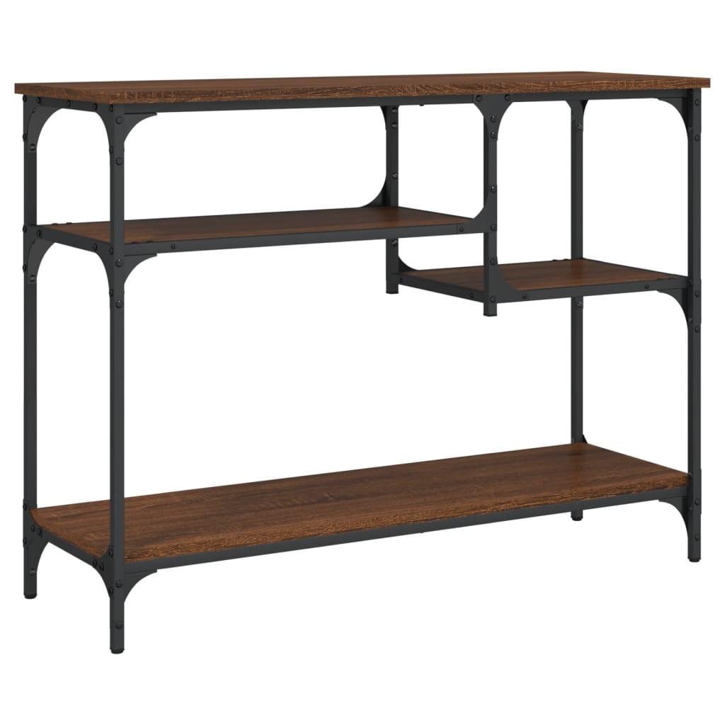 vidaXL Console Table with Shelves Black 39.4"x13.8"x29.5"-10