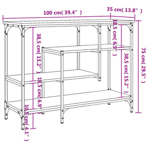 vidaXL Console Table with Shelves Behind Sofa Entry Desk Living Room Furniture-18