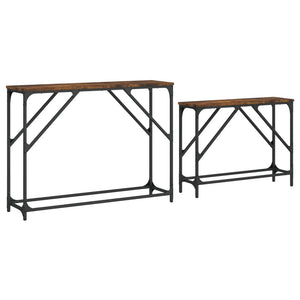 vidaXL Nesting Console Tables 2 pcs Smoked Oak Engineered Wood-3