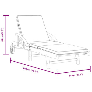 vidaXL Sun Loungers 2 pcs with Cushions 78.7"x26.8"x32.7" Solid Wood Acacia-4