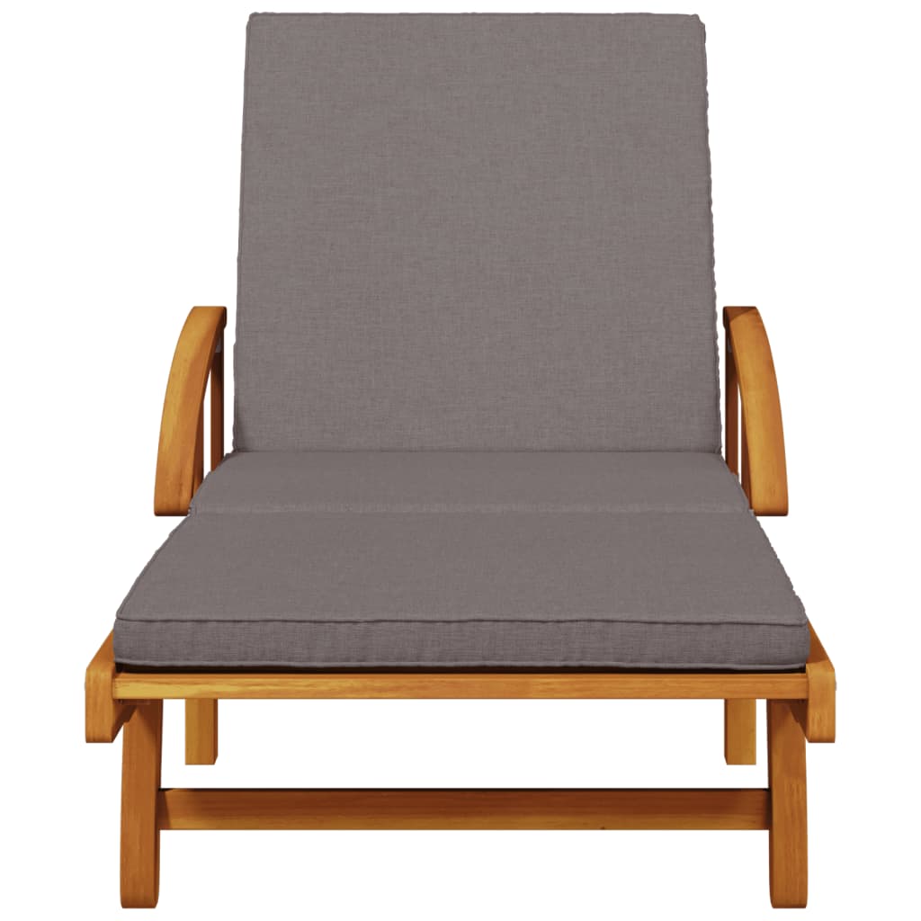 vidaXL Sun Loungers 2 pcs with Cushions 78.7"x26.8"x32.7" Solid Wood Acacia-1