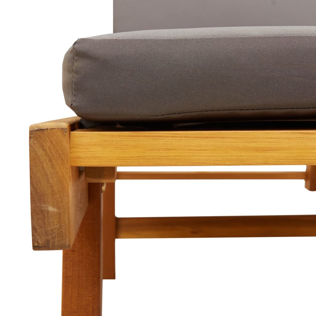 vidaXL Sun Loungers 2 pcs with Cushions 78.7"x26.8"x32.7" Solid Wood Acacia-3