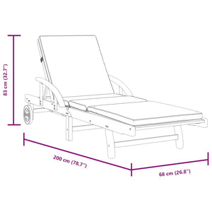 vidaXL Sun Loungers 2 pcs with Cushions 78.7"x26.8"x32.7" Solid Wood Acacia-4