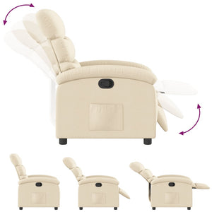 vidaXL Recliner Chair Cream Fabric-4