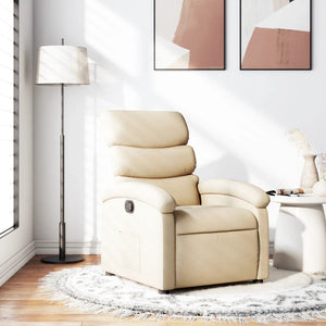 vidaXL Recliner Chair Cream Fabric-0