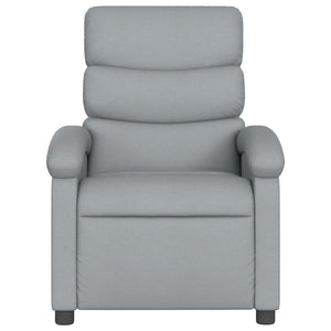 vidaXL Massage Recliner Chair Light Gray Fabric-2