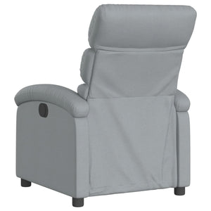 vidaXL Massage Recliner Chair Light Gray Fabric-4