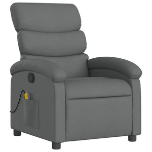 vidaXL Massage Recliner Chair Dark Gray Fabric-1