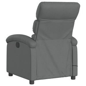 vidaXL Massage Recliner Chair Dark Gray Fabric-4