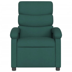 vidaXL Massage Recliner Chair Dark Green Fabric-2