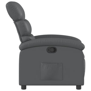 vidaXL Recliner Chair Gray Faux Leather-2