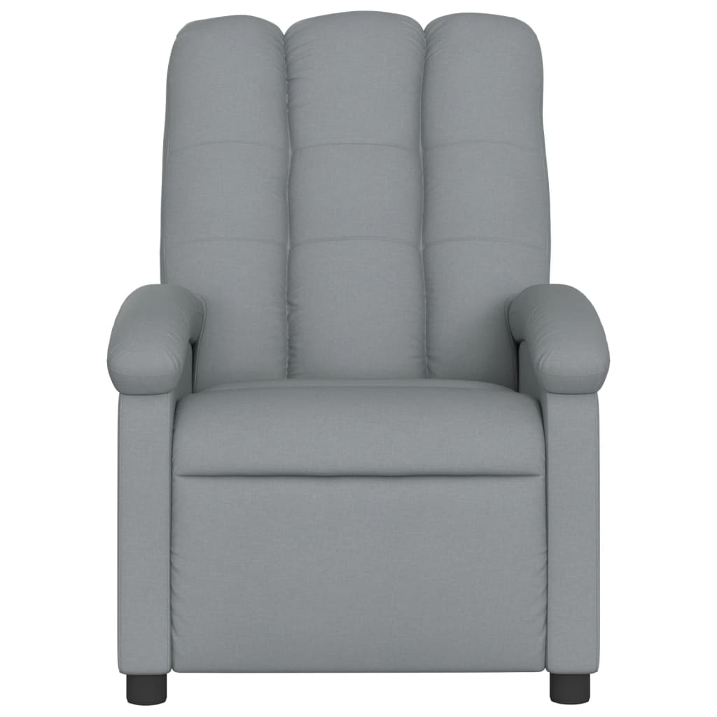 vidaXL Massage Recliner Chair Light Gray Fabric-3