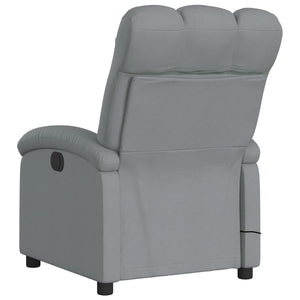 vidaXL Massage Recliner Chair Light Gray Fabric-5