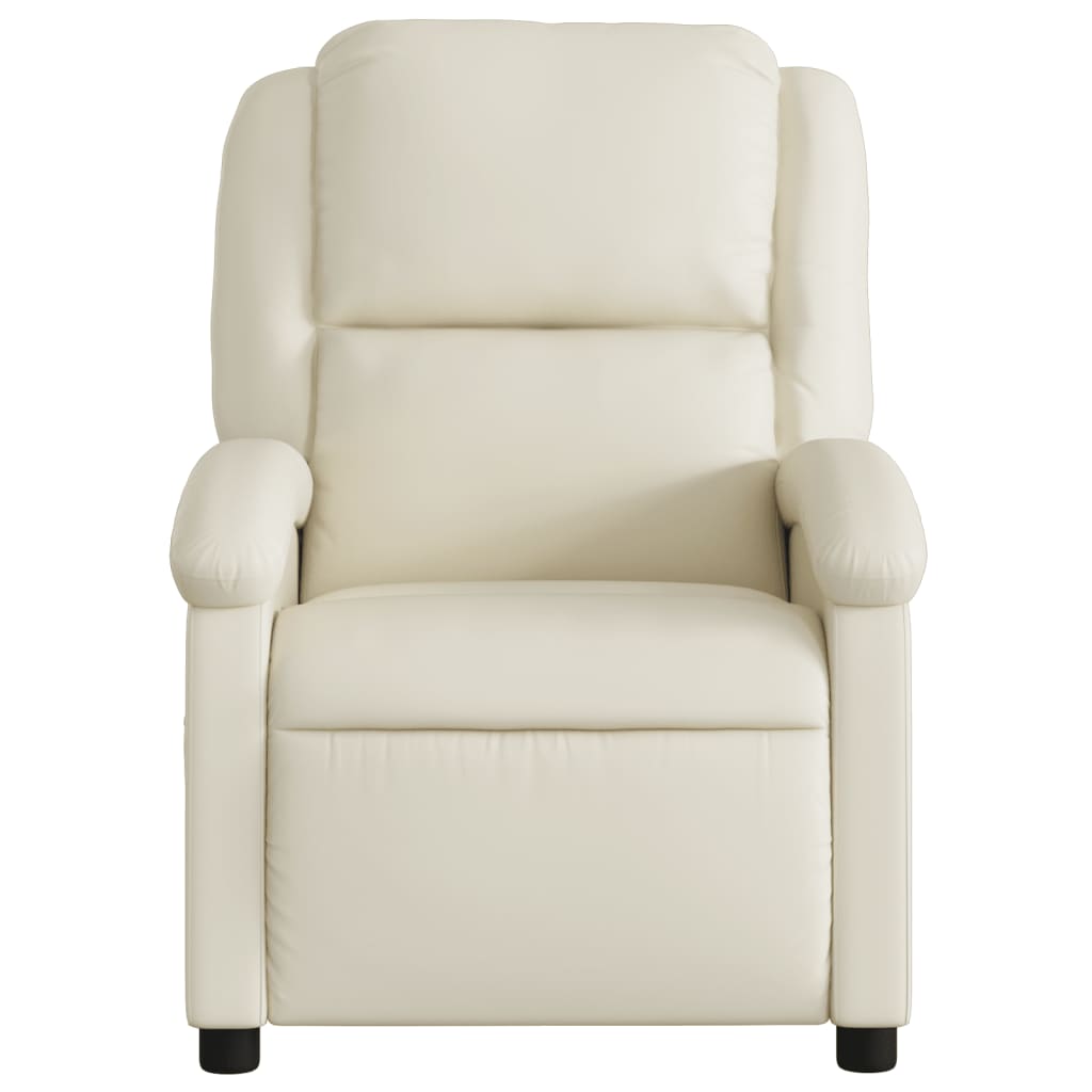 vidaXL Recliner Chair Cream Faux Leather-1