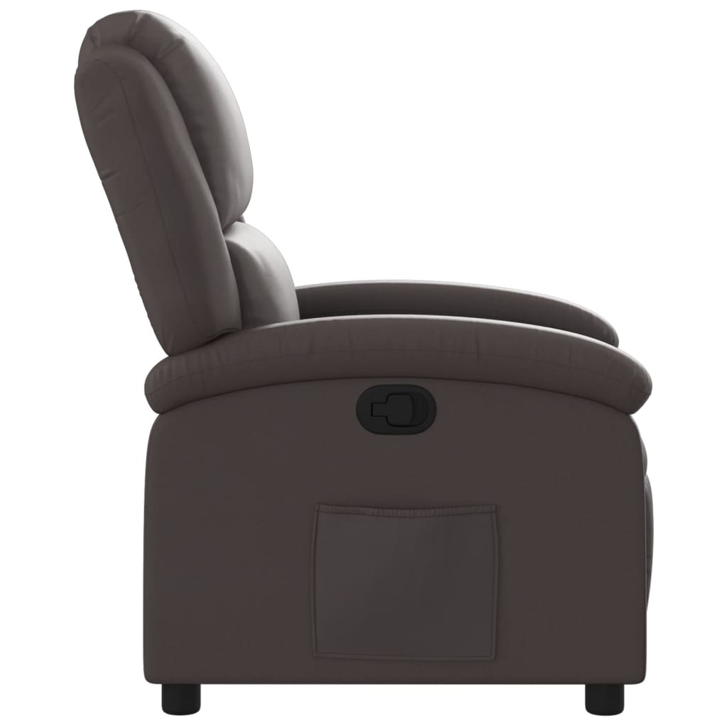 vidaXL Recliner Chair Dark Brown Real Leather-5