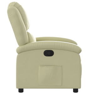 vidaXL Recliner Chair Cream Real Leather-5