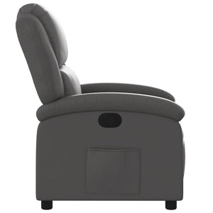 vidaXL Recliner Chair Gray Real Leather-5