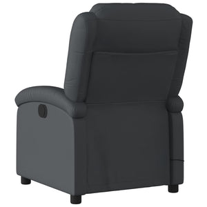 vidaXL Massage Recliner Chair Black Real Leather-2