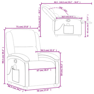vidaXL Massage Recliner Chair Light Gray Velvet-1