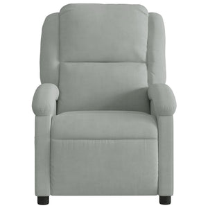 vidaXL Massage Recliner Chair Light Gray Velvet-3