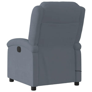 vidaXL Massage Recliner Chair Dark Gray Velvet-4