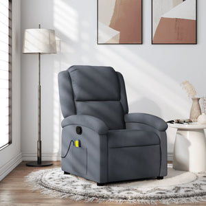 vidaXL Massage Recliner Chair Dark Gray Velvet-0