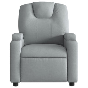 vidaXL Massage Recliner Chair Light Gray Fabric-3