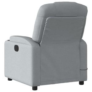 vidaXL Massage Recliner Chair Light Gray Fabric-5