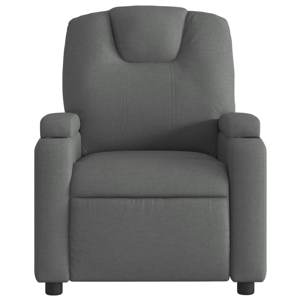 vidaXL Massage Recliner Chair Dark Gray Fabric-2