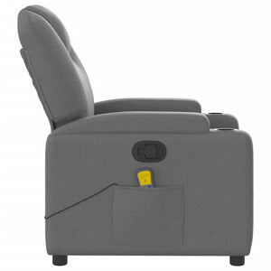 vidaXL Massage Recliner Chair Dark Gray Fabric-3