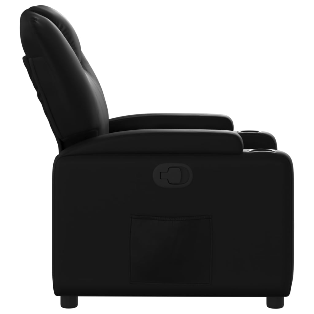 vidaXL Recliner Chair Black Faux Leather-3