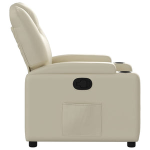 vidaXL Recliner Chair Cream Faux Leather-2