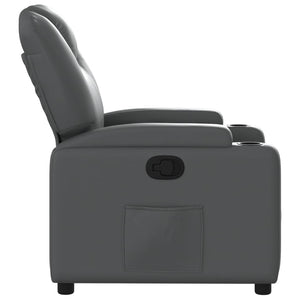 vidaXL Recliner Chair Gray Faux Leather-2