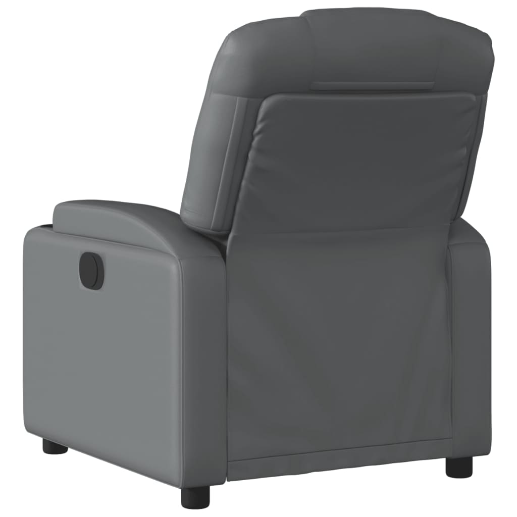 vidaXL Recliner Chair Gray Faux Leather-3