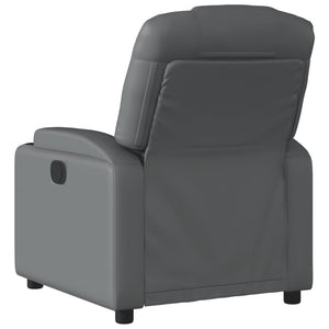 vidaXL Recliner Chair Gray Faux Leather-3