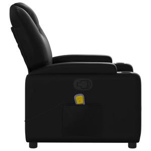 vidaXL Massage Recliner Chair Black Faux Leather-3