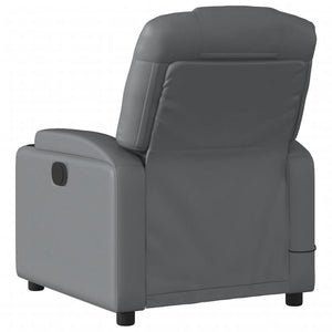 vidaXL Massage Recliner Chair Gray Faux Leather-4