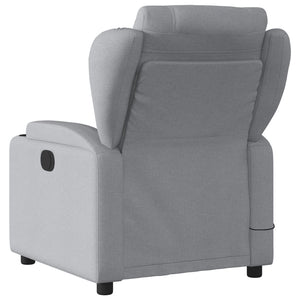 vidaXL Massage Recliner Chair Light Gray Fabric-3