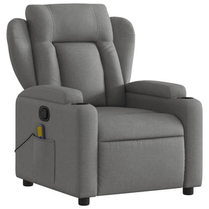 vidaXL Massage Recliner Chair Dark Gray Fabric-1