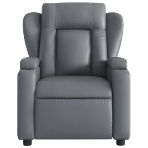 vidaXL Massage Recliner Chair Gray Faux Leather-2